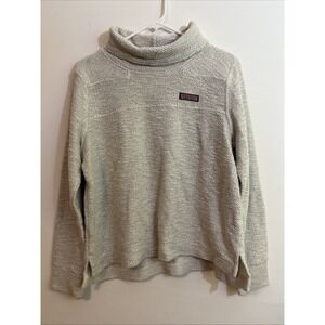 Vineyard Vines Women's M Textured Turtleneck Long Sleeve Cozy Thick Top Cream